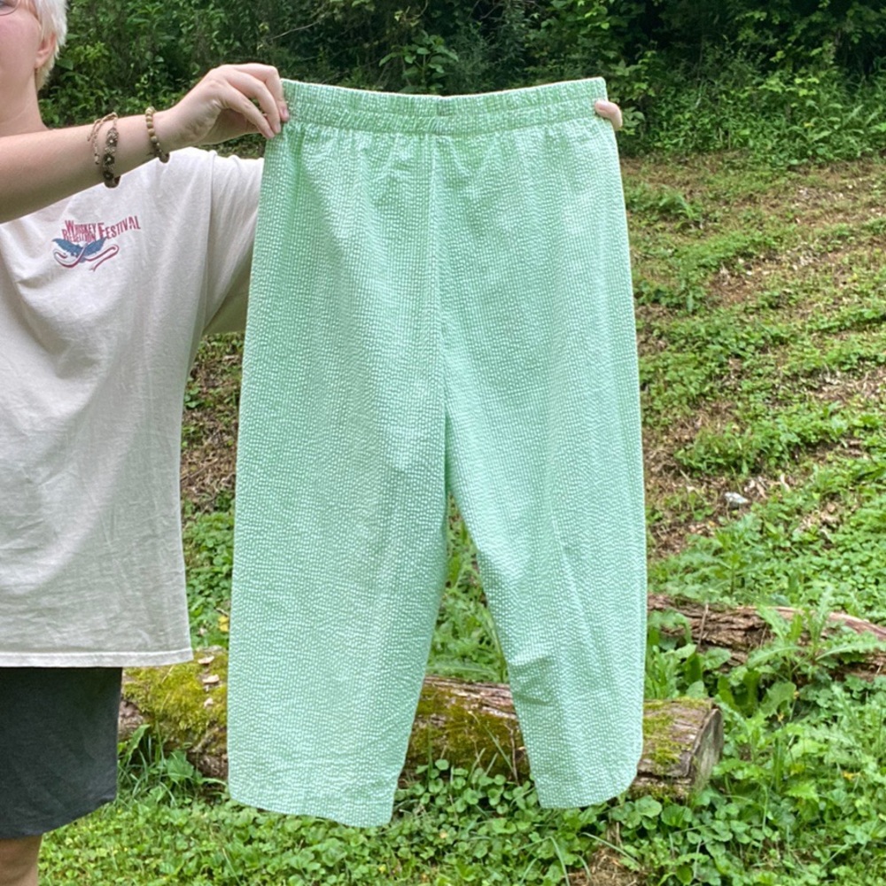 Green Gingham Capris